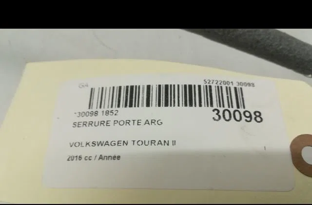 Serrure porte arg Volkswagen TOURAN (5T1) 2.0 tdi (2015) occasion