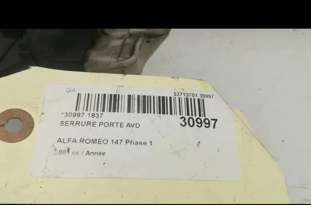 Serrure porte avd ALFA ROMEO 147 2001 occasion
