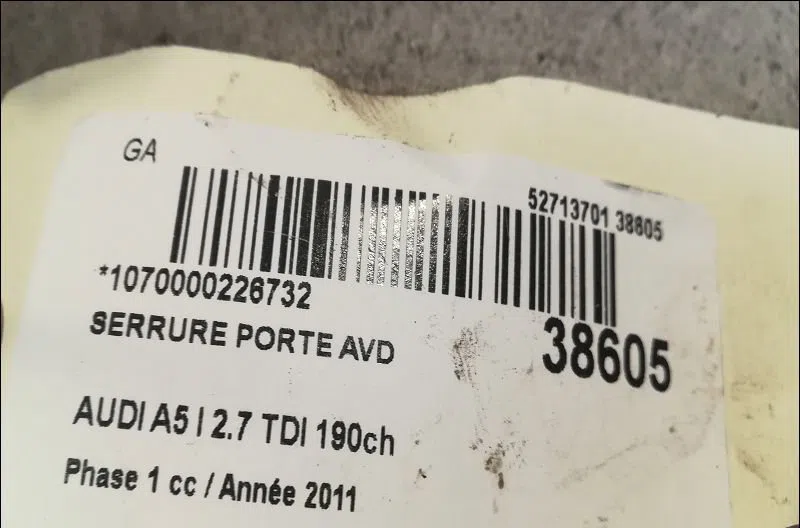 Serrure porte avd Audi A5 (8T3) 2.7 tdi (2007-2012) occasion