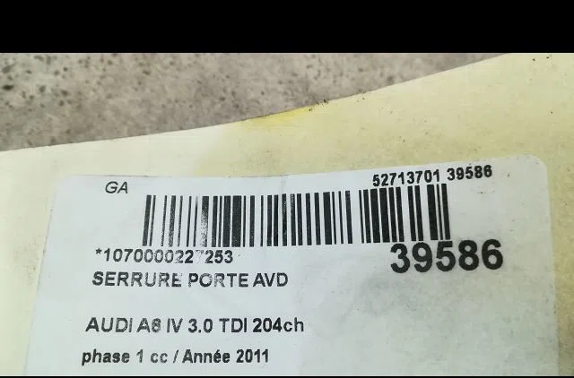 Serrure porte avd Audi A6 C7 Avant (4G5, 4GD) 3.0 tdi (2011-2018) occasion