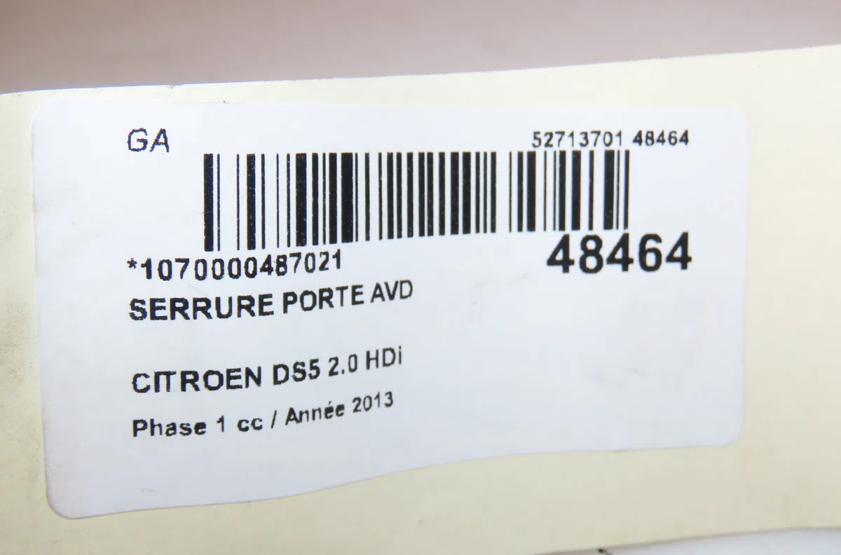 Serrure porte avd Citroen DS5 2.0 hdi 200 hybrid4 traction intégrale (2011-2015) occasion