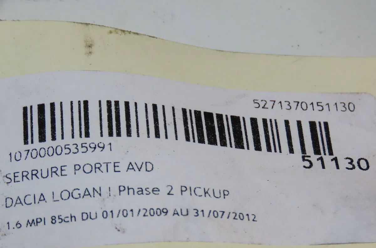 Serrure porte avd Dacia LOGAN EXPRESS (FS_) 1.6 mpi 85 (2010) occasion