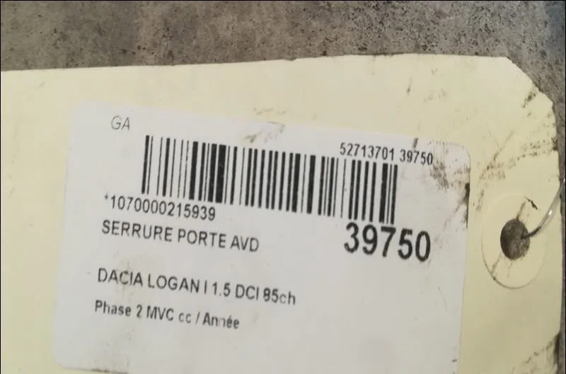 Serrure porte avd Dacia LOGAN MCV (KS_) 1.5 dci (ks0w) (2007-2012) 5 portes occasion