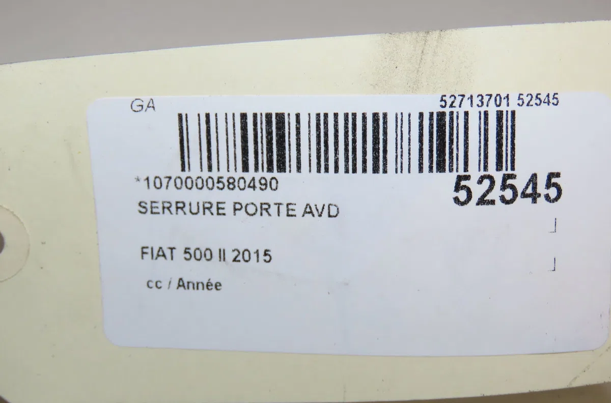 Serrure porte avd Fiat 500L (351_, 352_) 1.3 d multijet (199lxy1a, 199lxy11) (2012) occasion