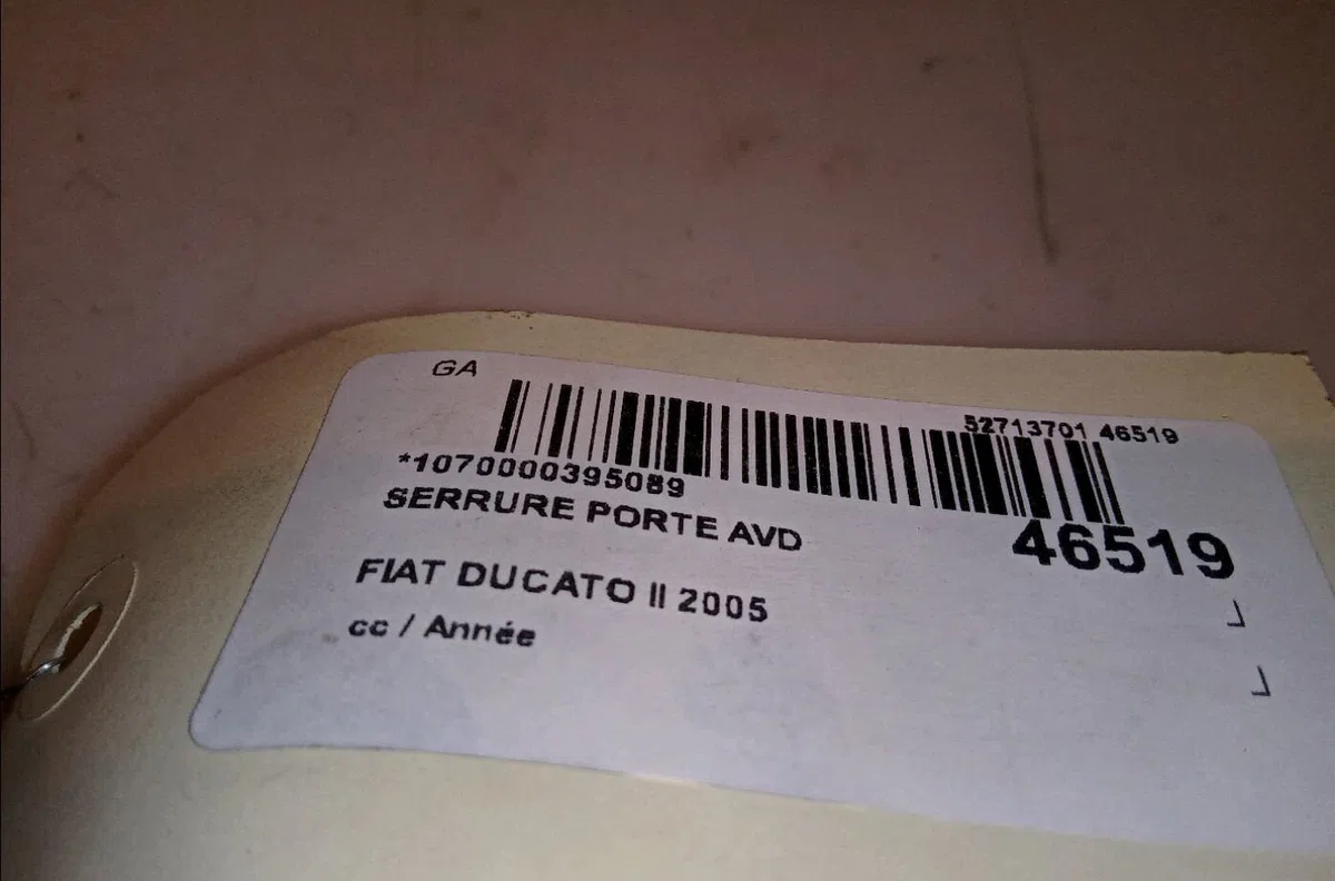Serrure porte avd Fiat DUCATO Camion plate-forme-Châssis (244_) 2.8 jtd (2001-2006) occasion