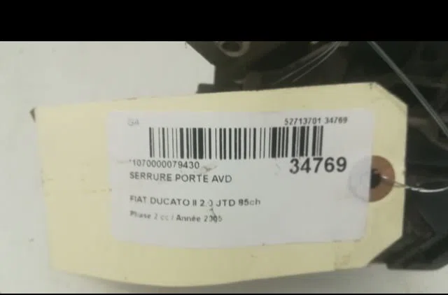 Serrure porte avd Fiat DUCATO Camionnette (244_) 2.0 jtd (2001-2006) occasion