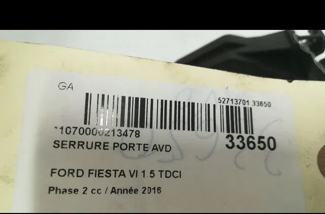 Serrure porte avd Ford FIESTA VI Van 1.5 tdci (2012) occasion