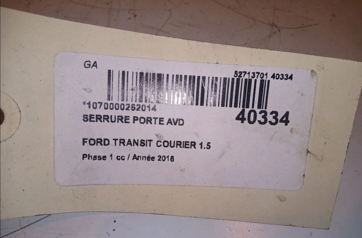 Serrure porte avd Ford TRANSIT COURIER B460 Camionnette-Monospace 1.5 tdci (2014) occasion