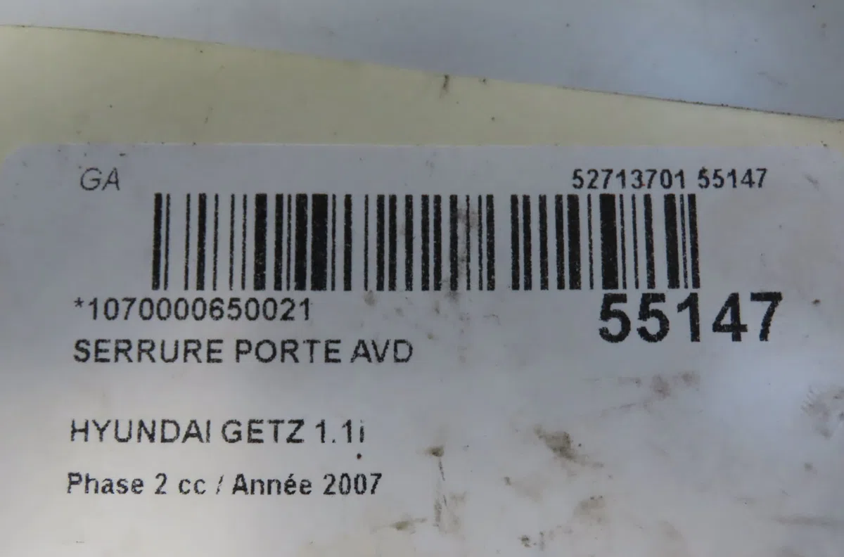 Serrure porte avd Hyundai GETZ (TB) 1.1 (2002-2005) 5 portes occasion