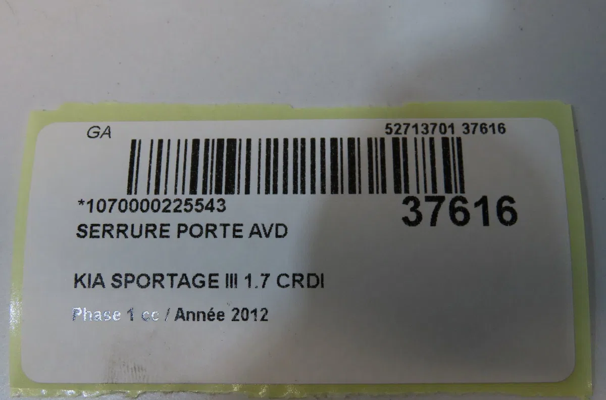 Serrure porte avd Kia SPORTAGE III (SL) 1.7 crdi (2010) occasion