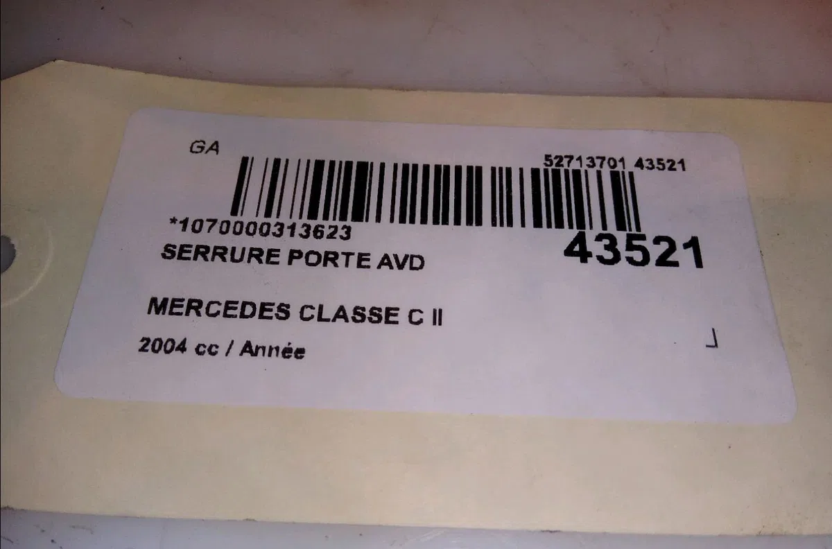 Serrure porte avd Mercedes-benz CLASSE C T-Model (S203) C 220 cdi (203.208) (2004-2007) 5 portes occasion