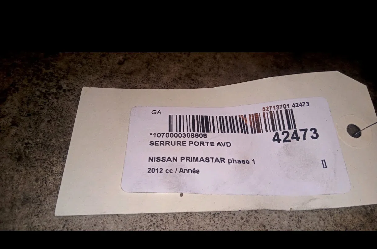 Serrure porte avd Nissan PRIMASTAR Autobus-Autocar (X83) Dci 120 (2006) occasion
