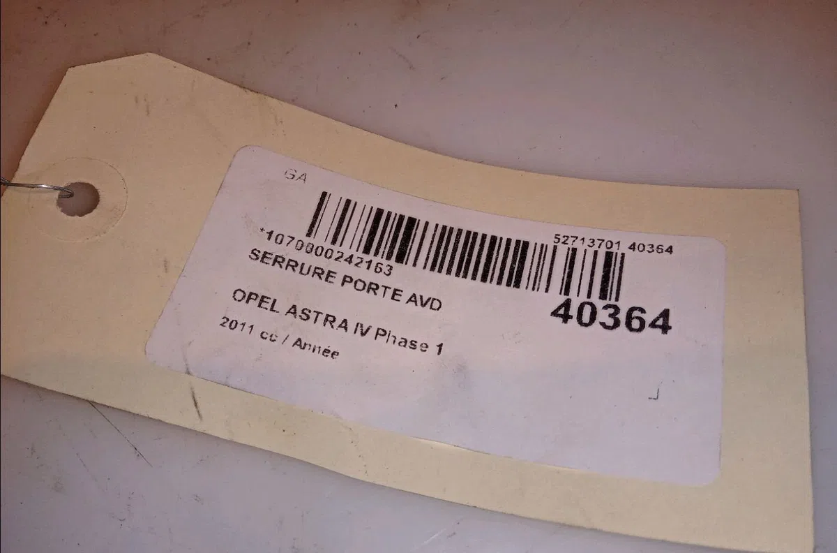 Serrure porte avd Opel ASTRA J (P10) 1.7 cdti (68) (2009-2015) occasion