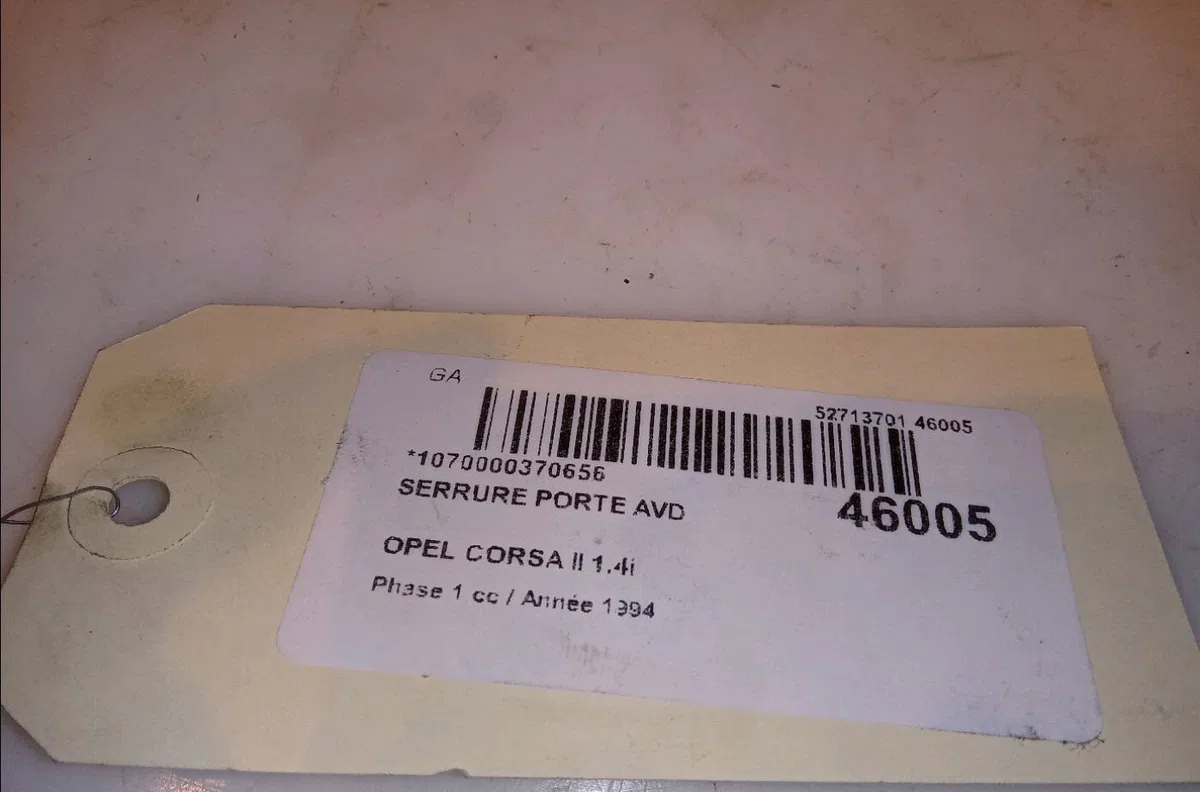 Serrure porte avd Opel CORSA B (S93) 1.4 i (f08, f68, m68) (1993-2000) occasion