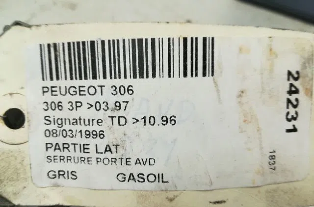 Serrure porte avd PEUGEOT 306 1996 occasion