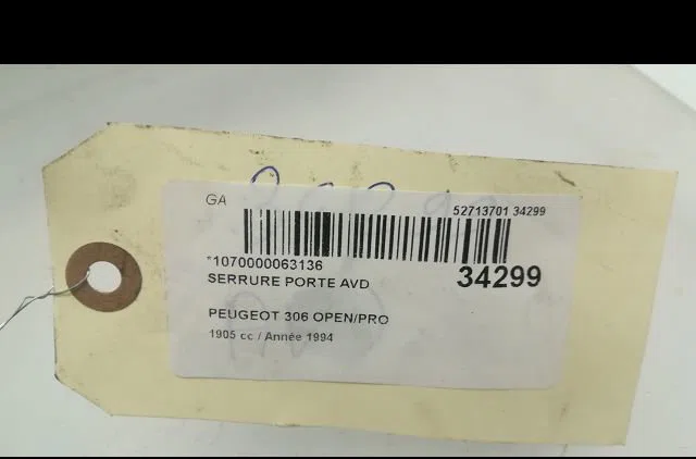 Serrure porte avd Peugeot 306 3-5 portes (7A, 7C, N3, N5) 1.9 d (1994-2001) occasion