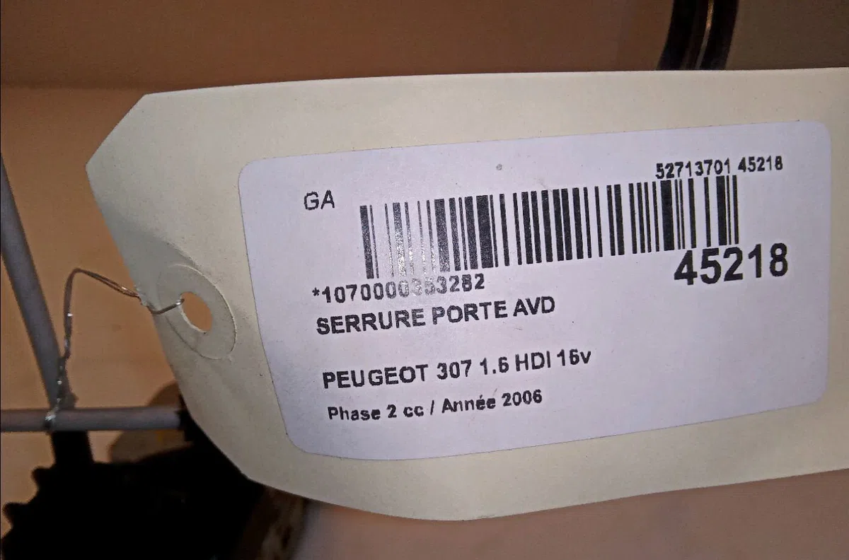 Serrure porte avd Peugeot 307 (3A-C) 1.6 hdi (2005-2009) 5 portes occasion