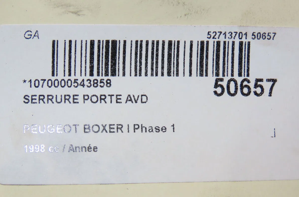 Serrure porte avd Peugeot BOXER Camionnette (230L) 2.5 d (1994-2002) occasion