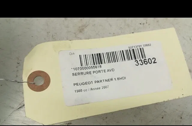 Serrure porte avd Peugeot PARTNER Monospace (5_, G_) 1.6 hdi 90 (2005-2015) occasion