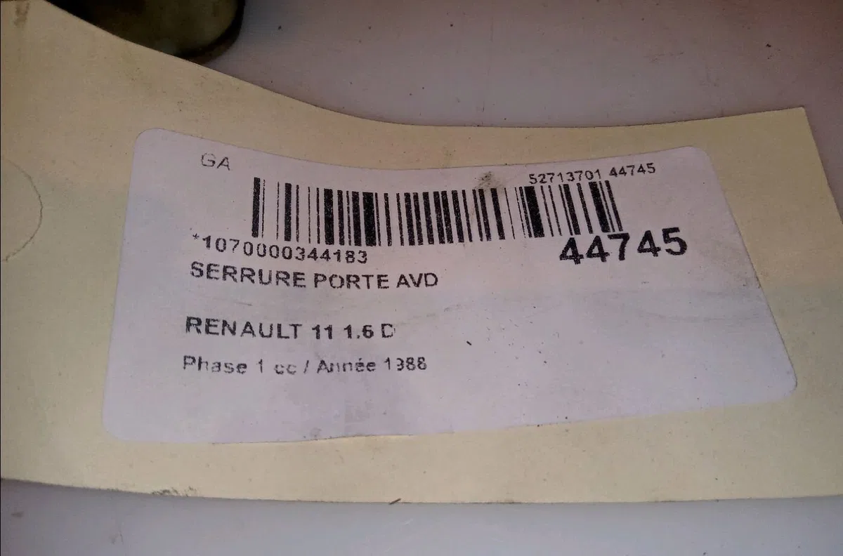 Serrure porte avd Renault 11 (B-C37_) 1.6 d (b-c374) (1983-1988) occasion