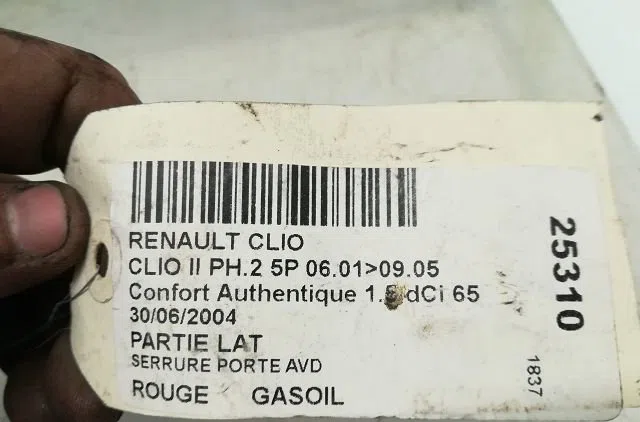 Serrure porte avd RENAULT CLIO II 2004 occasion