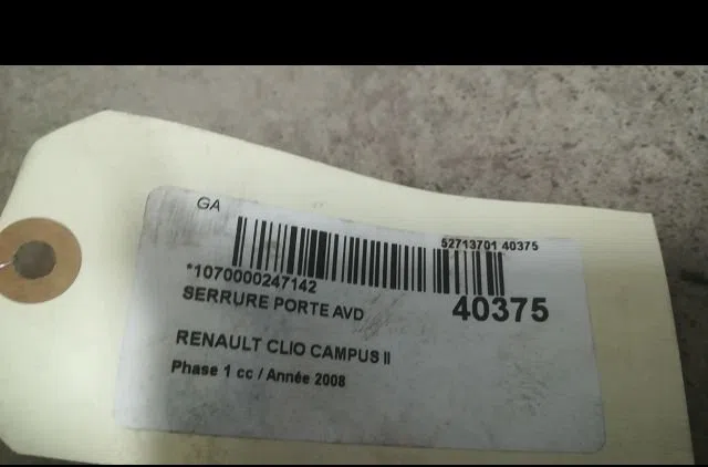 Serrure porte avd Renault CLIO II (BB_, CB_) 1.5 dci (b-cb3m) (2005-2010) 3 portes occasion