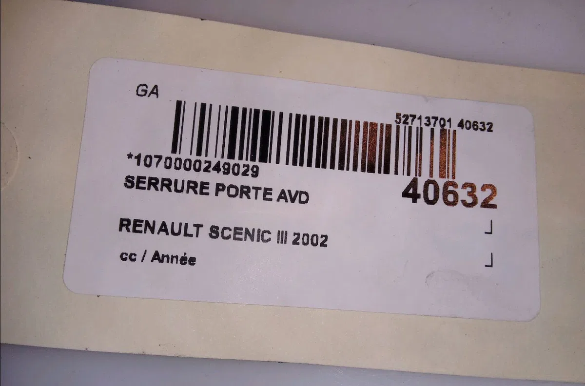 Serrure porte avd RENAULT GRAND SCENIC III 2002 occasion