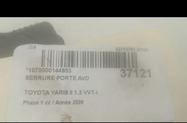 Serrure porte avd Toyota YARIS (_P9_) 1.3 vvt-i (scp90_) (2005-2010) occasion