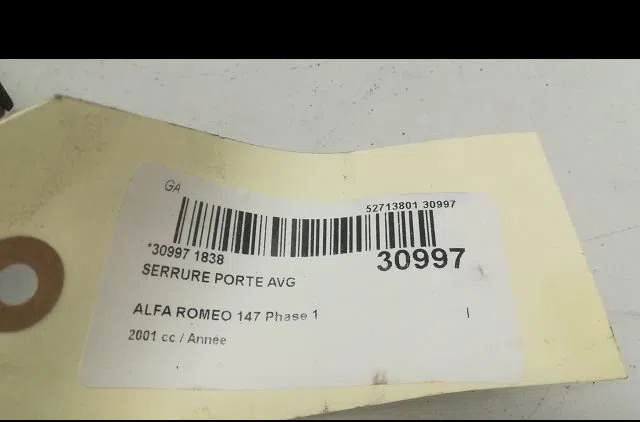 Serrure porte avg ALFA ROMEO 147 2001 occasion