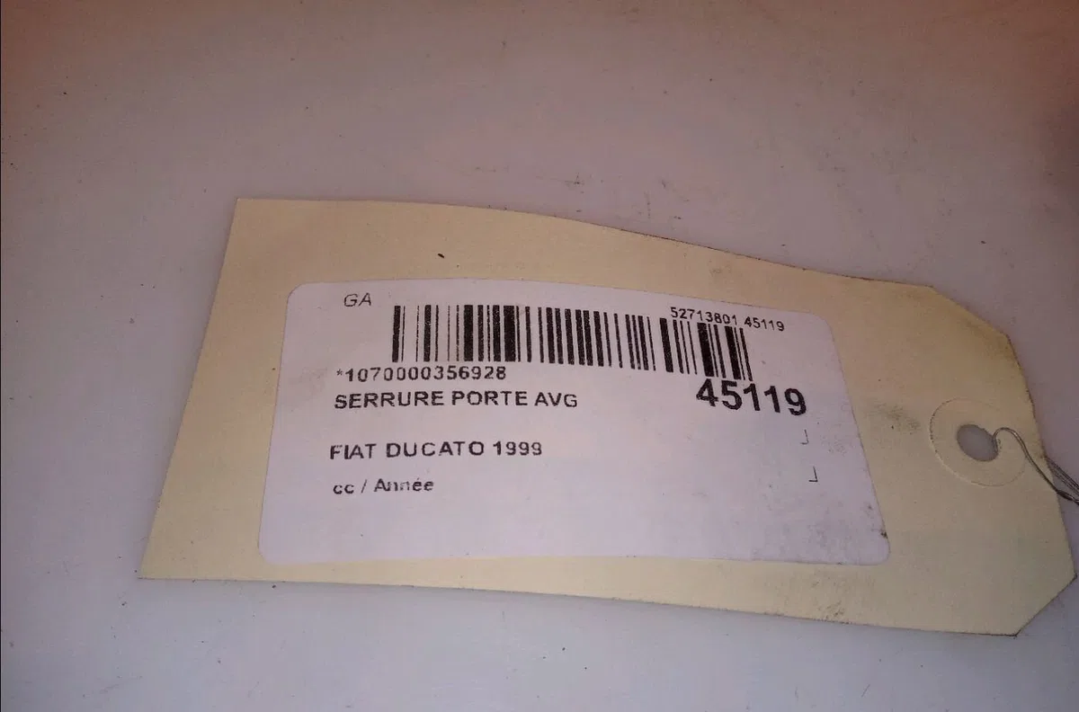 Serrure porte avg Fiat DUCATO Camion plate-forme-Châssis (230_) 1.9 td (1994-2002) occasion