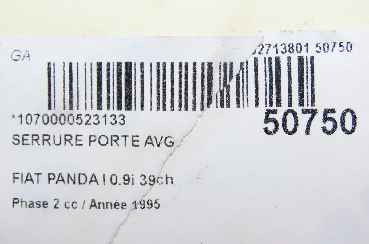Serrure porte avg Fiat PANDA (141_) 900 (1992-1996) occasion