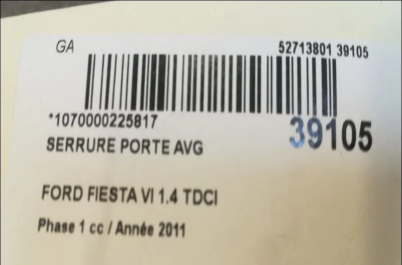 Serrure porte avg Ford FIESTA VI (CB1, CCN) 1.4 tdci (2010-2012) 3 portes occasion