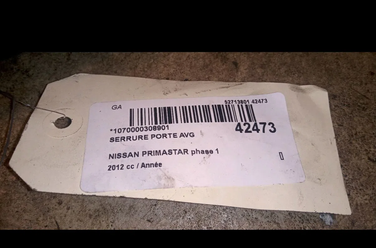 Serrure porte avg Nissan PRIMASTAR Autobus-Autocar (X83) Dci 120 (2006) occasion