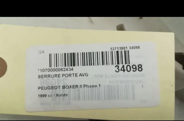 Serrure porte avg PEUGEOT BOXER I 1999 occasion