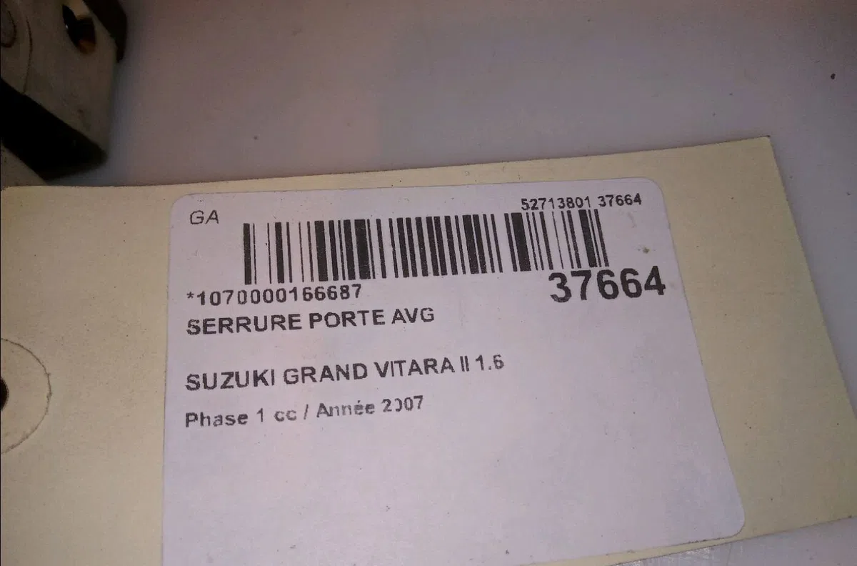 Serrure porte avg Suzuki GRAND VITARA II (JT, TE, TD) 1.6 traction intégrale (jb416) (2005-2015) occasion