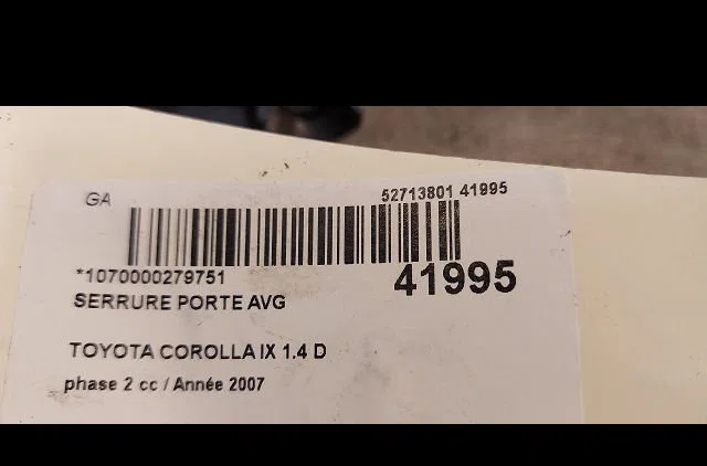 Serrure porte avg Toyota COROLLA (_E12_) 1.4 d (nde120_) (2004-2007) 5 portes occasion
