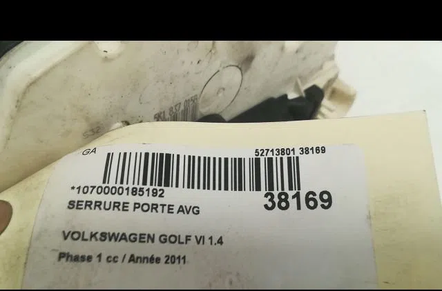 Serrure porte avg Volkswagen GOLF VI (5K1) 1.4 (2008-2012) 5 portes occasion
