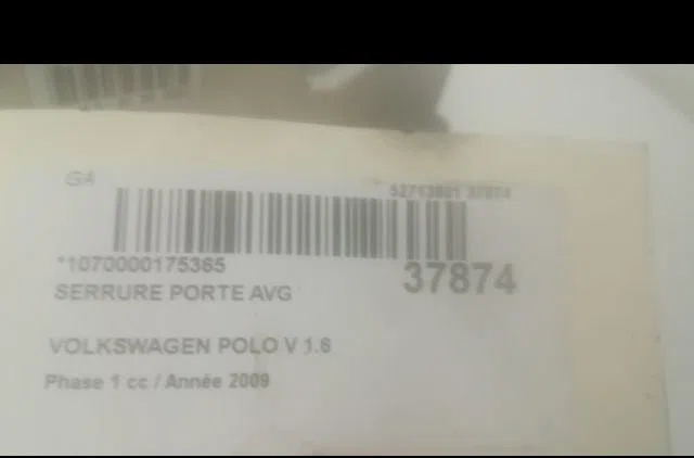 Serrure porte avg Volkswagen POLO V (6R1, 6C1) 1.6 tdi (2009) 5 portes occasion