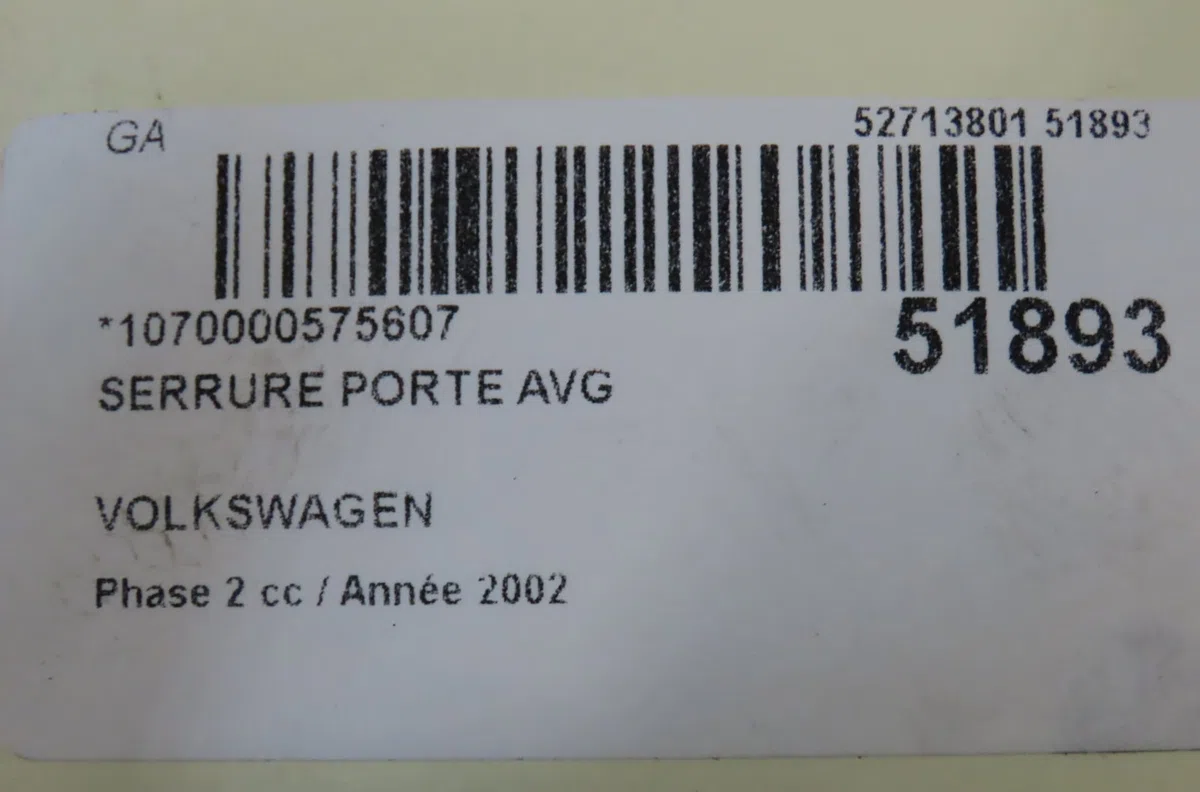 Serrure porte avg Volkswagen TRANSPORTER IV Autobus-Autocar (70B, 70C, 7DB, 7DK, 70J, 70K 2.5 tdi (1995-2003) occasion