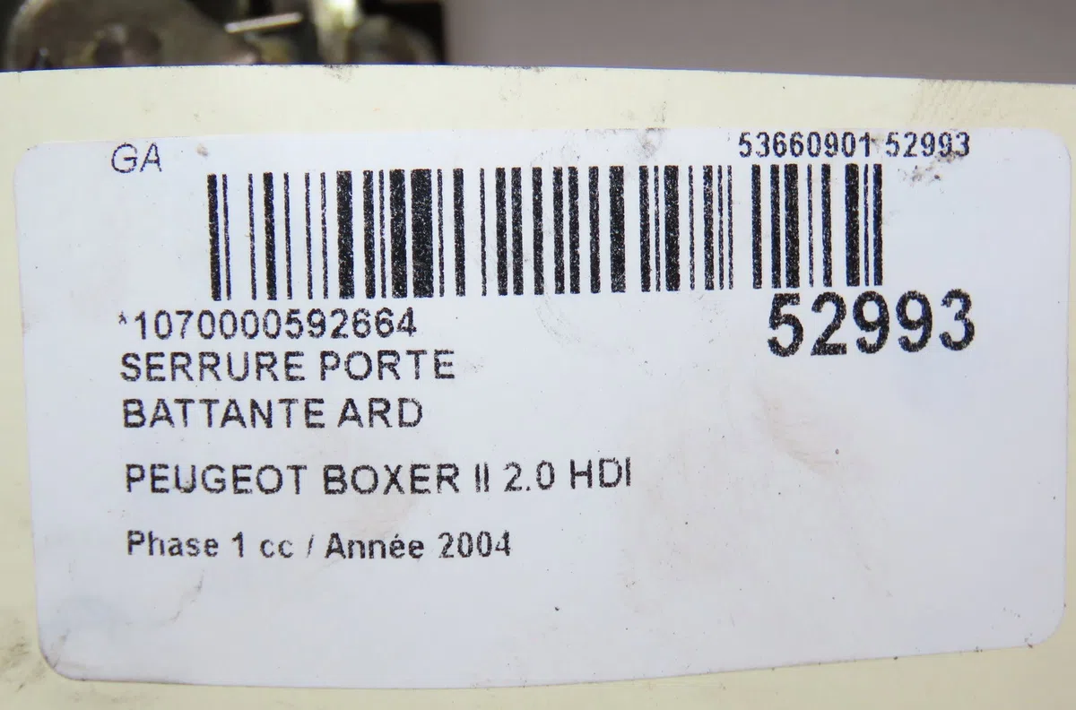 Serrure porte battante ard Peugeot BOXER Camionnette (244) 2.0 hdi (2002-2006) occasion