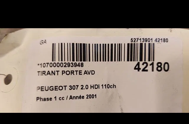 Tirant porte avd Peugeot 307 (3A-C) 2.0 hdi 110 (2000-2007) occasion