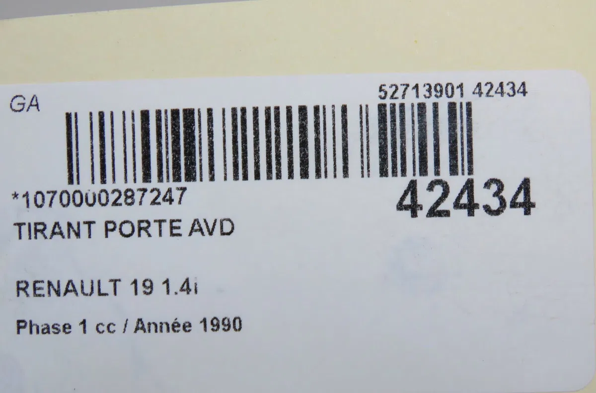 Tirant porte avd Renault 19 I (B-C53_) 1.4 (1988-1992) occasion
