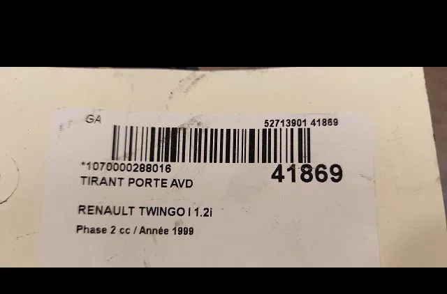 Tirant porte avd Renault TWINGO I (C06_) 1.2 (c066, c068) (1996-2007) 3 portes occasion