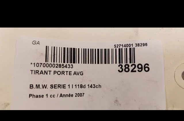 Tirant porte avg Bmw 1 (E87) 118 d (2004-2007) 5 portes occasion