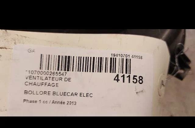 Ventilateur de chauffage BOLLORE BLUECAR 2013 occasion