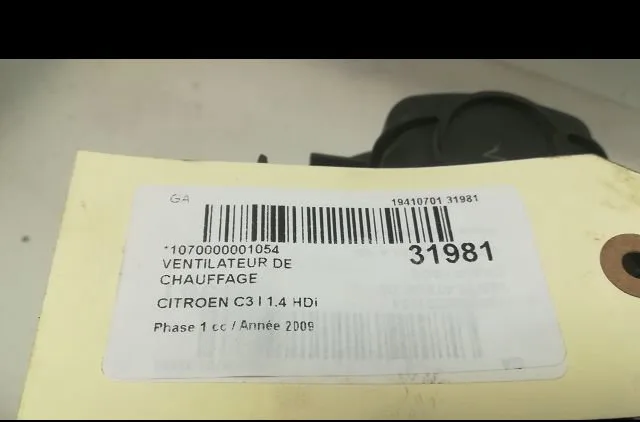 Ventilateur de chauffage CITROEN C3 I 2009 occasion