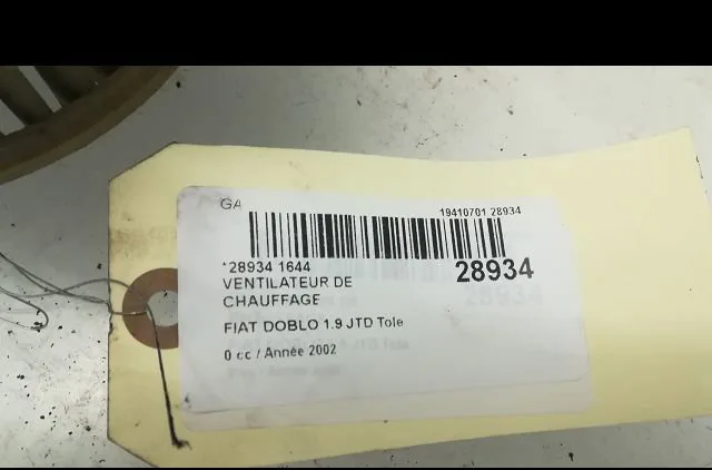Ventilateur de chauffage FIAT DOBLO I 2002 occasion