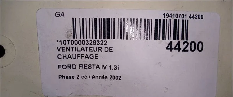 Ventilateur de chauffage Ford FIESTA IV (JA_, JB_) 1.3 i (1995-2002) occasion