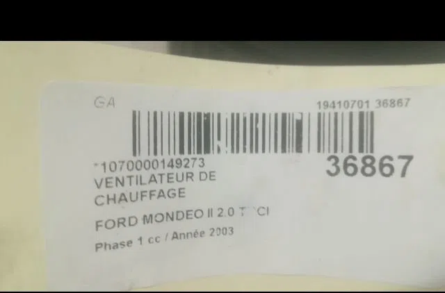 Ventilateur de chauffage Ford MONDEO III (B5Y) 2.0 16v tddi - tdci (2000-2007) 5 portes occasion