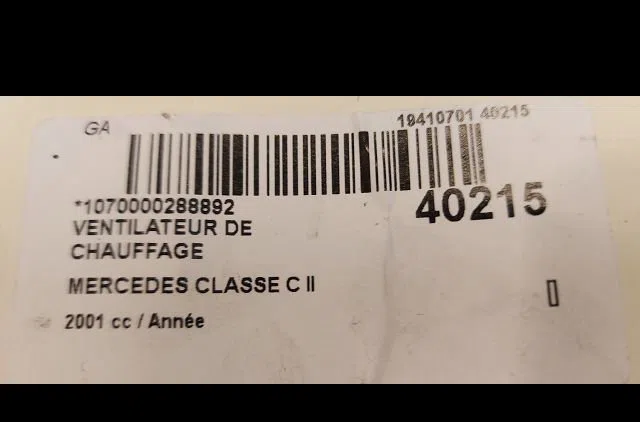Ventilateur de chauffage Mercedes-benz CLASSE C (W203) C 220 cdi (203.006) (2000-2007) occasion